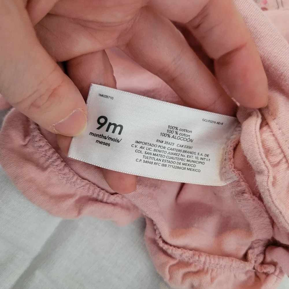 Carters pink ruffle bottom ballerina long sleeve shirt 9m
